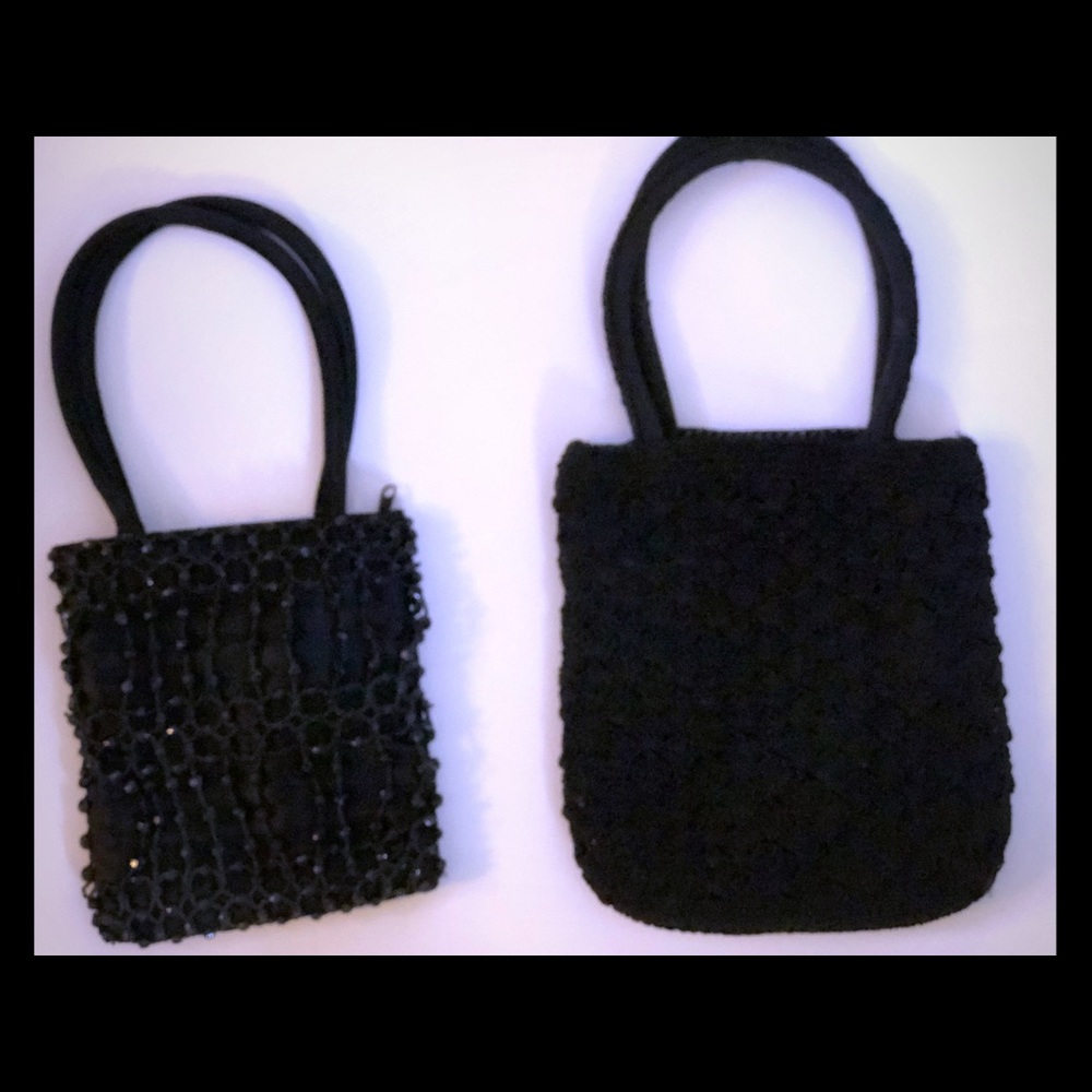 2 small black mini bags